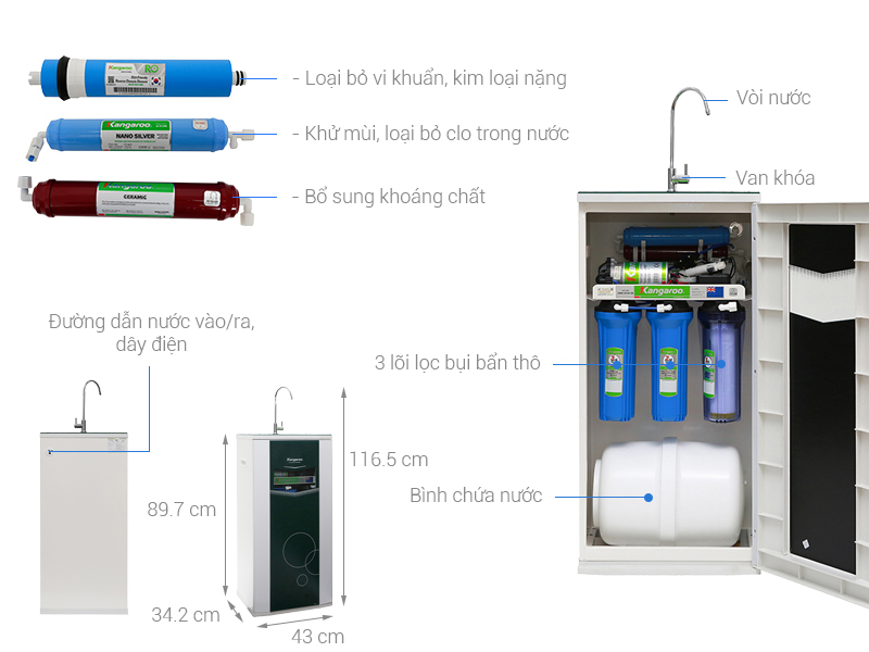 máy lọc nước RO Kangaroo VTU KG08