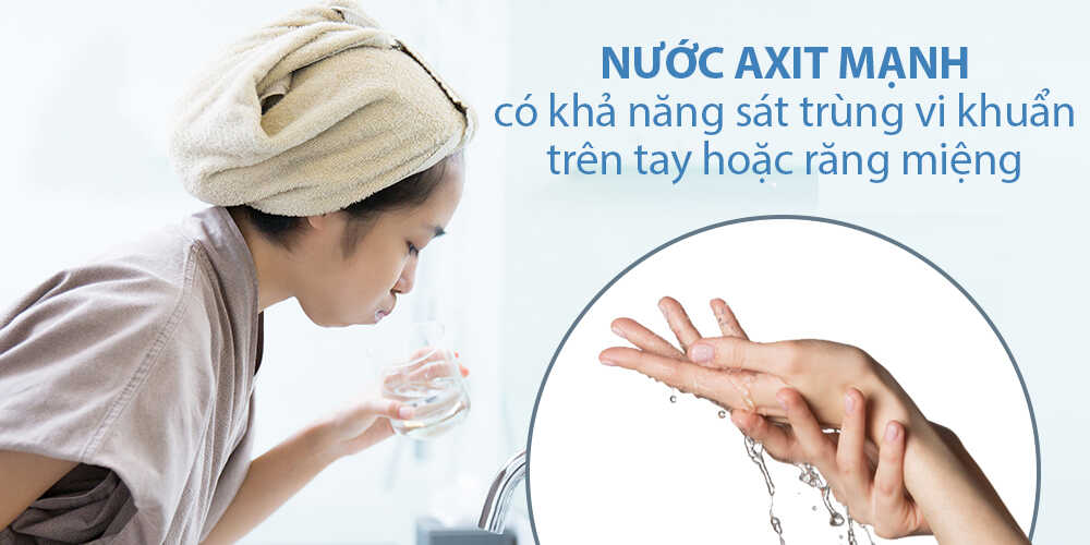 nước ion axit vệ sinh tay