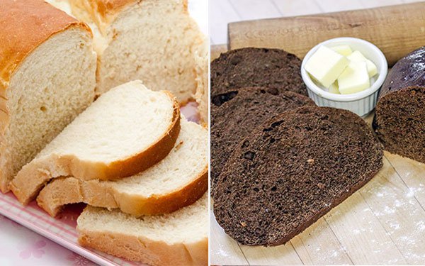 so sánh bánh mì đen và bánh mì trắng